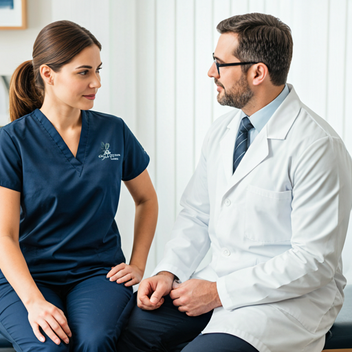 Chiropractor with patient